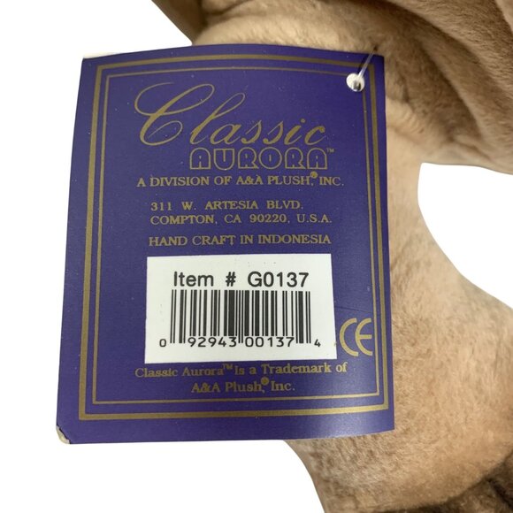 1996 Aurora Prestige Handcrafted Plush Turtle 16" Collectible Stuffed Animal - Picture 6 of 11